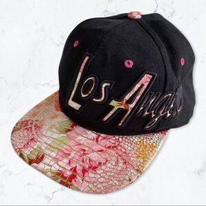 Los Angeles Embroidered Flower Baseball Hat